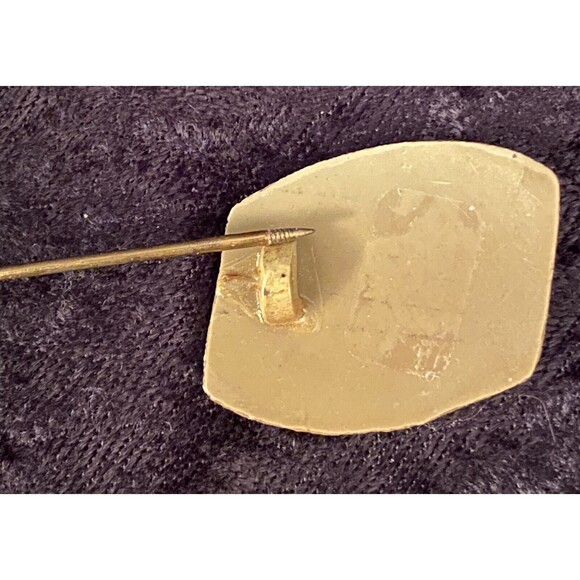 Vintage Hat Pin 30s Art Deco Celluloid w/ Rhinestones Unique Adornment Brooch - Picture 5 of 7